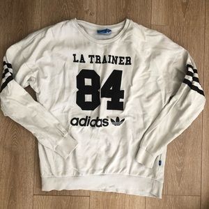 Adidas white crew neck sweater